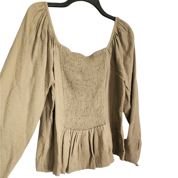 FATE Boutique Brand NEW Boho Chic Peplum Square Neck Long Sleeve Top- Size Large - Picture 5 of 8